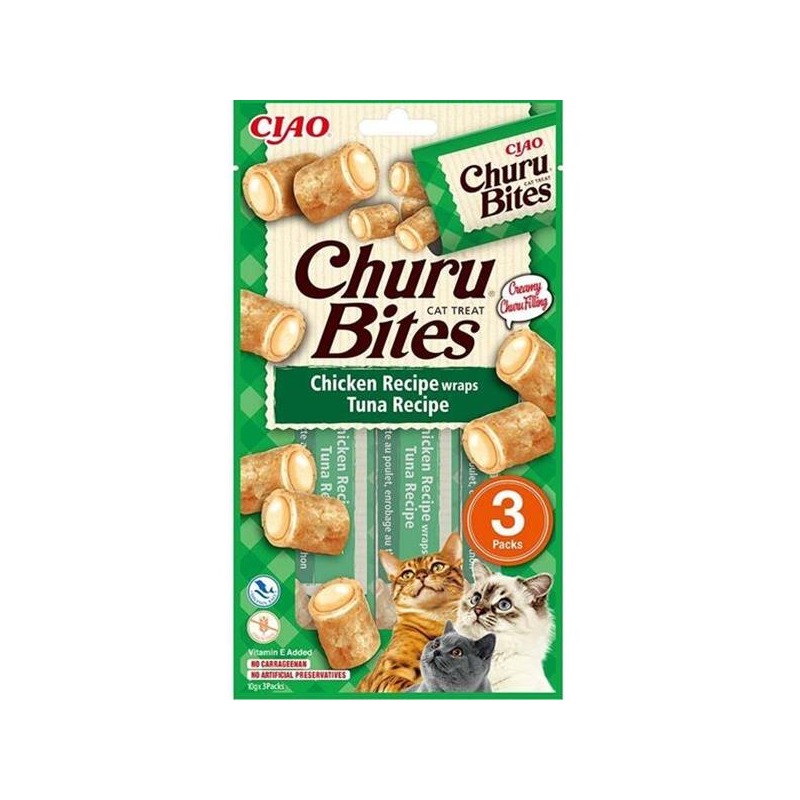 Pamlsok Inaba Churu Bites cat Kura s tuniakom 3 tuby 30 g